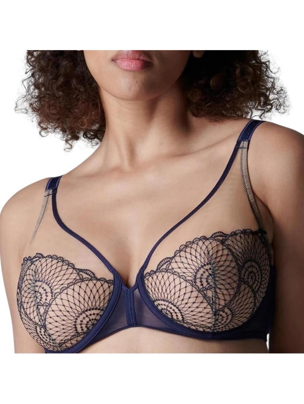 SIMONE PERELE Reflet Full Coverage Plunge underwire bra 13Z319 size EU 70E NWT